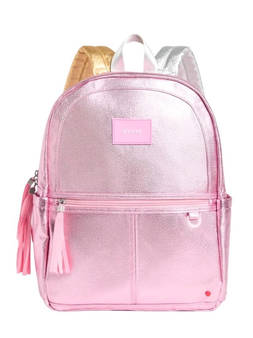 STATE Kane Backpack in Metallic Pink/silver